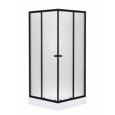 Dušo kabina EKO Black 90x90, su padėklu