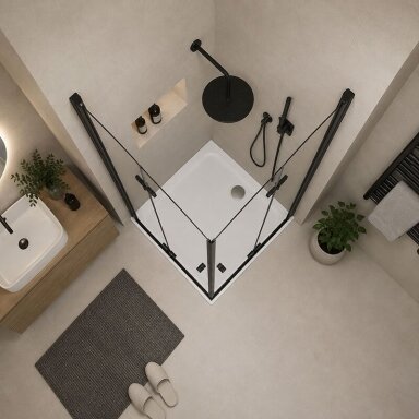 Dušo kabina SANREMO Black DD 90x90