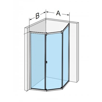 Dušo kabina IDO Showerama 8-3 100x100, skaidrus stiklas 6