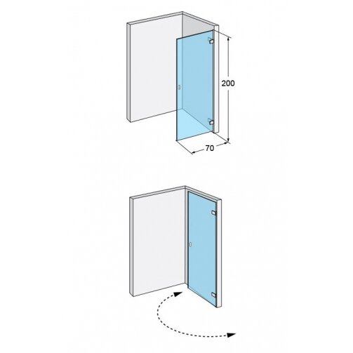 Dušo durys IDO Design 70, dešininės 4