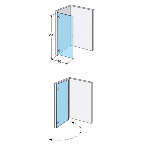 Dušo durys IDO Design 70, kairinės 5
