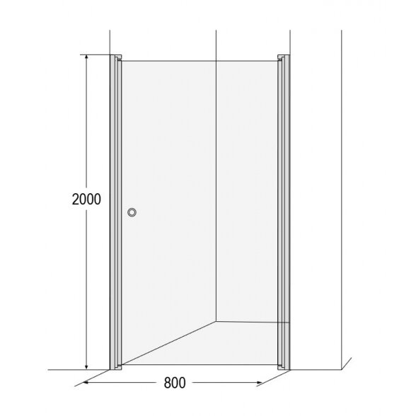 Dušo durys į nišą IDO Showerama 10-0 800, skaidrus stiklas 4