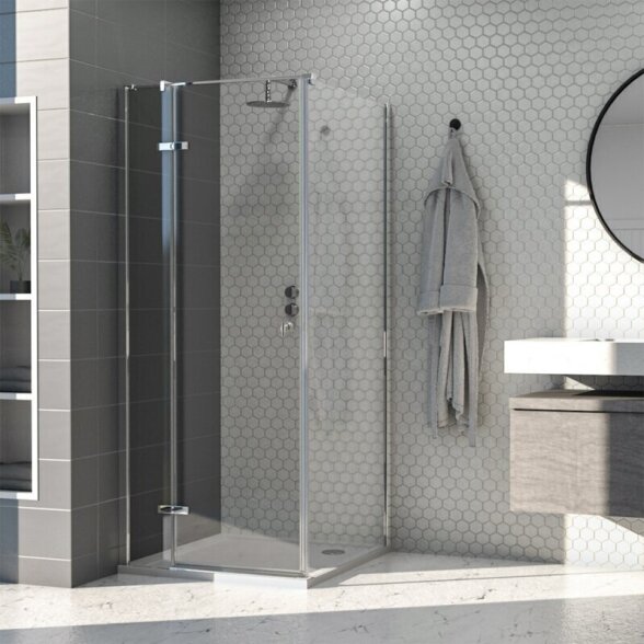Dušo kabina AQUALUX Hinged DW 80x90, kairinė Dušo kabina AQUALUX Hinged DW 80x90, kairinė