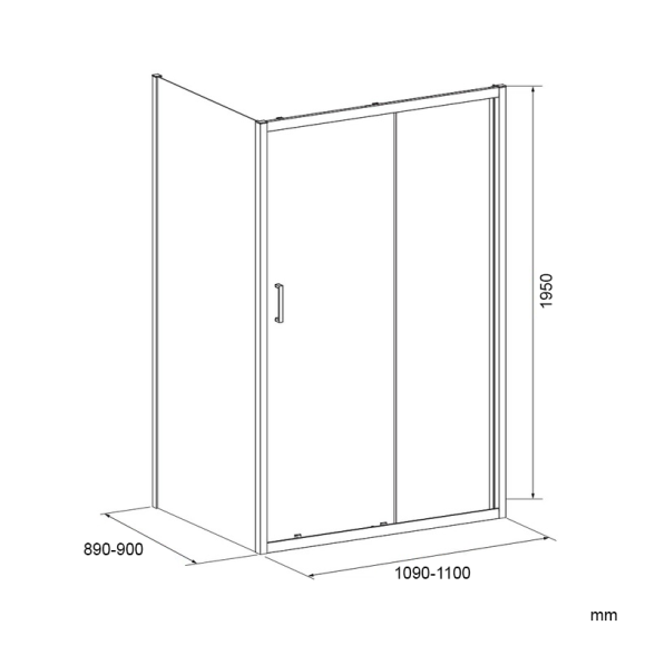 Dušo kabina CITY Asti chrome DW 110x90 4 Dušo kabina CITY Asti chrome DW 110x90 4