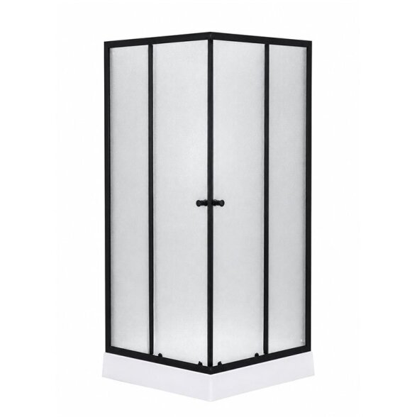 Dušo kabina EKO Black 80x80, su padėklu