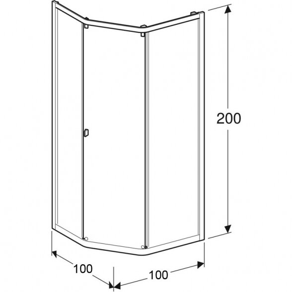 Dušo kabina IDO Showerama 8-3 100x100, skaidrus stiklas 3