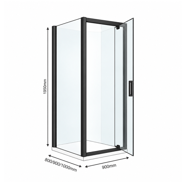 Dušo kabina NAPOLI black DW 90x80 5 Dušo kabina NAPOLI black DW 90x80 5