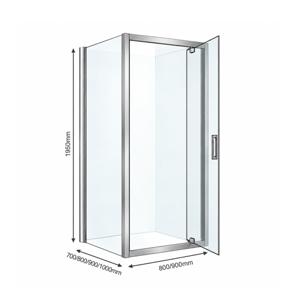 Dušo kabina NAPOLI chrome DW 80x90 5 Dušo kabina NAPOLI chrome DW 80x90 5