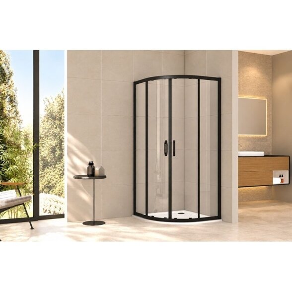 Dušo kabina TIVOLI 80x80 black, skaidrus stiklas 1 Dušo kabina TIVOLI 80x80 black, skaidrus stiklas 1