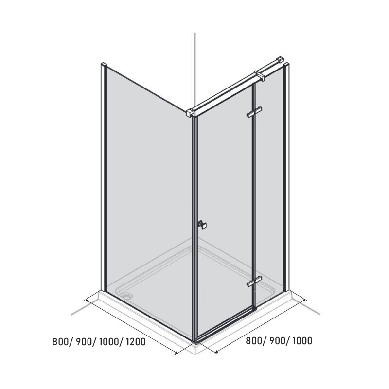 Dušo kabina AQUALUX Hinged DW 100x120, dešininė 3