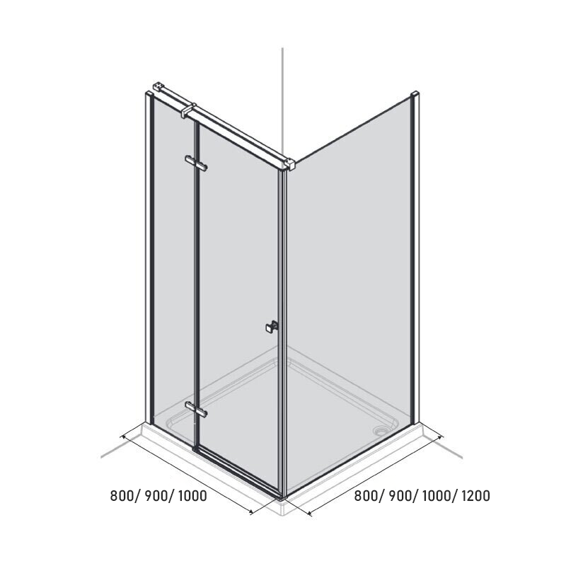 Dušo kabina AQUALUX Hinged DW 80x80, kairinė 3