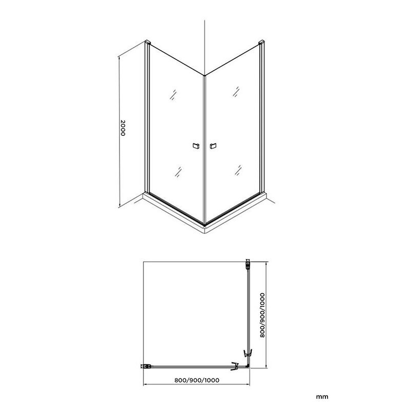 Dušo kabina MESINA Black DD 80x80 6 Dušo kabina MESINA Black DD 80x80 6