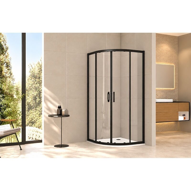 Dušo kabina TIVOLI 80x80 black, skaidrus stiklas 1 Dušo kabina TIVOLI 80x80 black, skaidrus stiklas 1