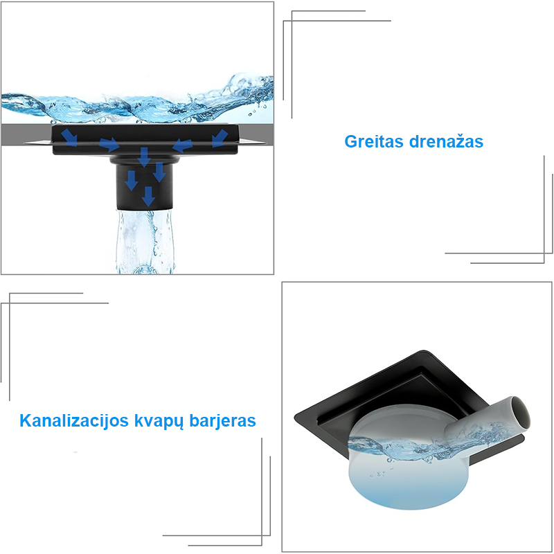 Dušo latakas KINKIBOS 2147 15x15 3