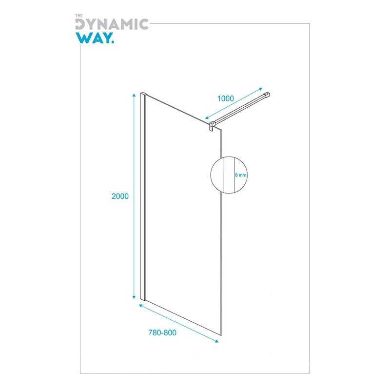 Dušo sienelė DYNAMIC WAY Oceanus 80x200 3 Dušo sienelė DYNAMIC WAY Oceanus 80x200 3