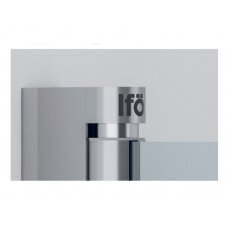 Pusapvalė dušo sienelė Ifö Space SBNK 900 Silver, skaidrus stiklas su rankenos profiliu