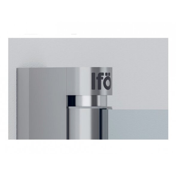 Pusapvalė dušo sienelė Ifö Space SBNK 900 Silver, skaidrus stiklas su rankenos profiliu 1