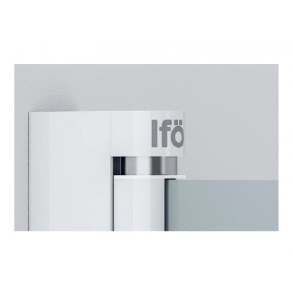 Pusapvalė dušo sienelė Ifö Space SBVK 800 White, skaidrus stiklas su rankenos profiliu 1