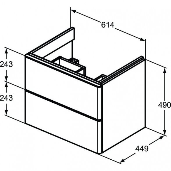 Vonios spintelė IDEAL STANDARD Adapto 61 3 Vonios spintelė IDEAL STANDARD Adapto 61 3